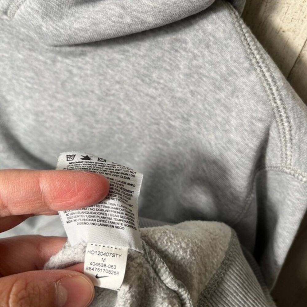 Vintage Y2k Gray Nike Hoodie Sweatshirt Embroidered Swoosh Faded Mens Medium - Picture 6 of 7
